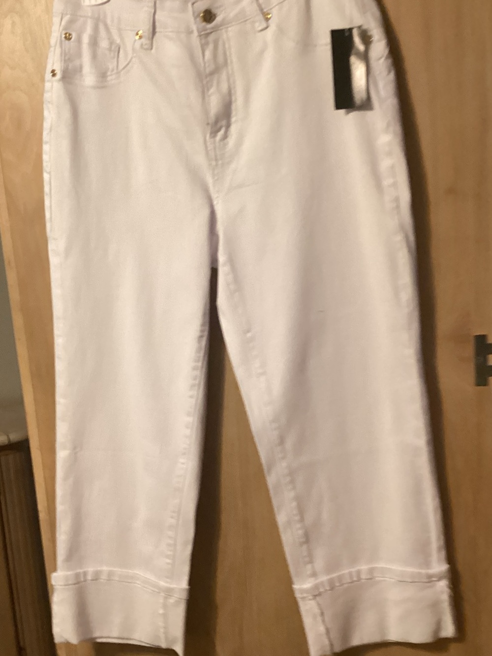 IMAN White Cropped Straight-Leg Jeans